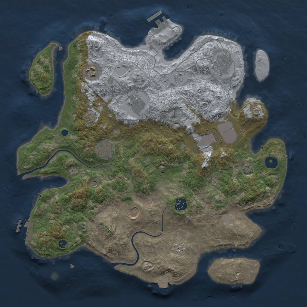 Rust Map: Procedural Map, Size: 3700, Seed: 101120142, 14 Monuments