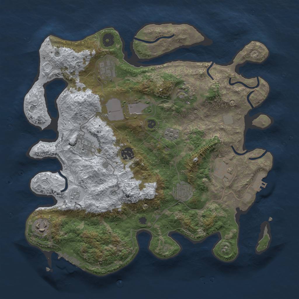 Rust Map: Procedural Map, Size: 3500, Seed: 292737906, 18 Monuments
