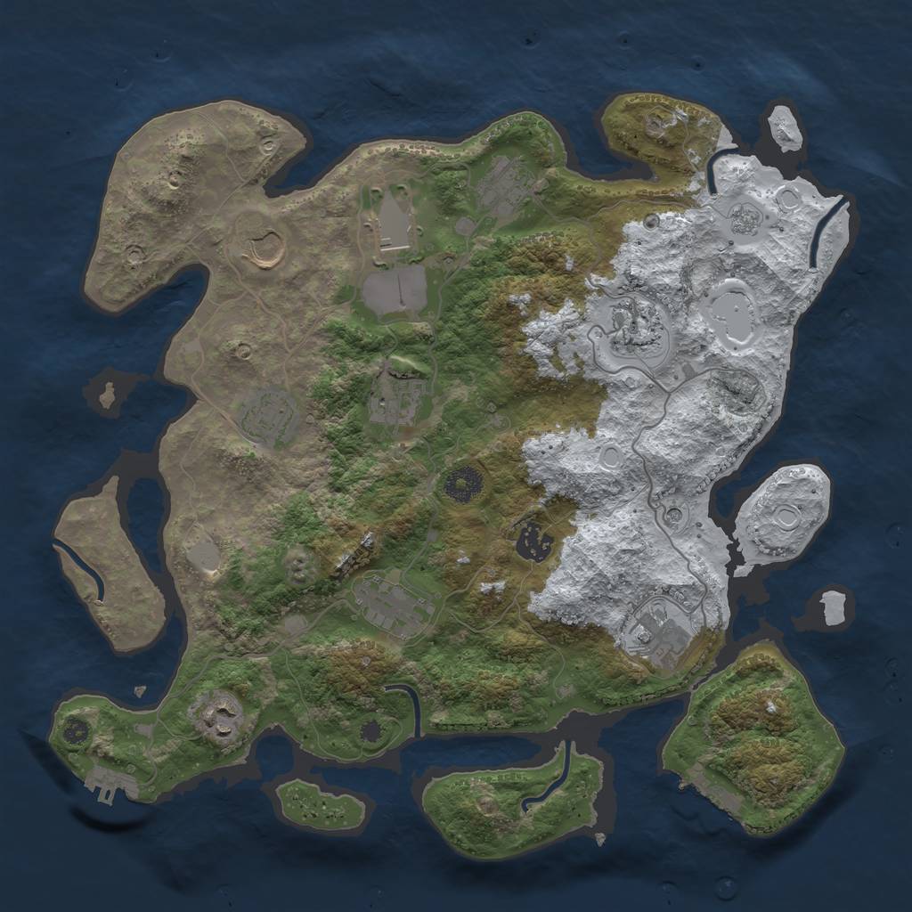Rust Map: Procedural Map, Size: 3700, Seed: 1566185263, 19 Monuments