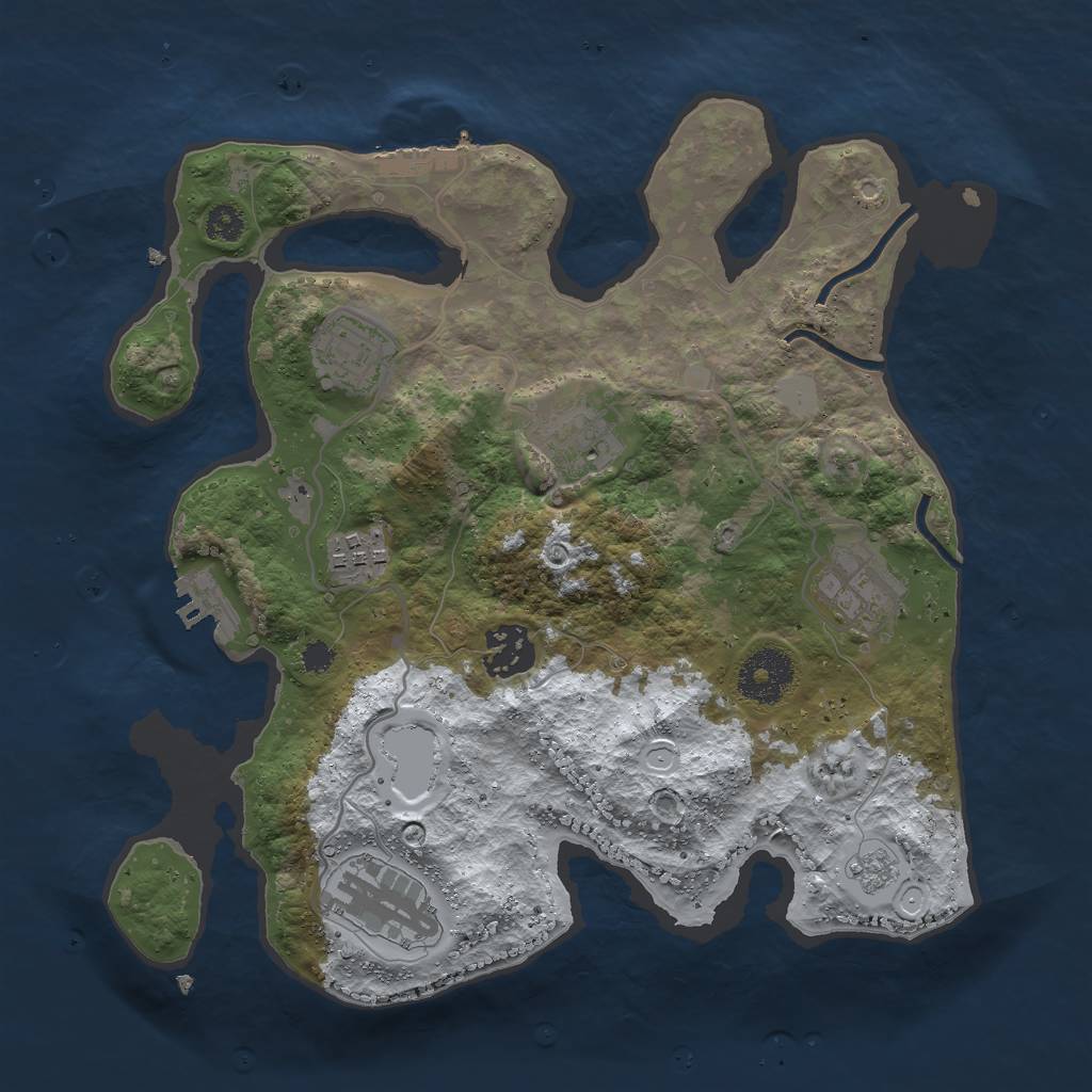Rust Map: Procedural Map, Size: 3000, Seed: 1547426560, 14 Monuments