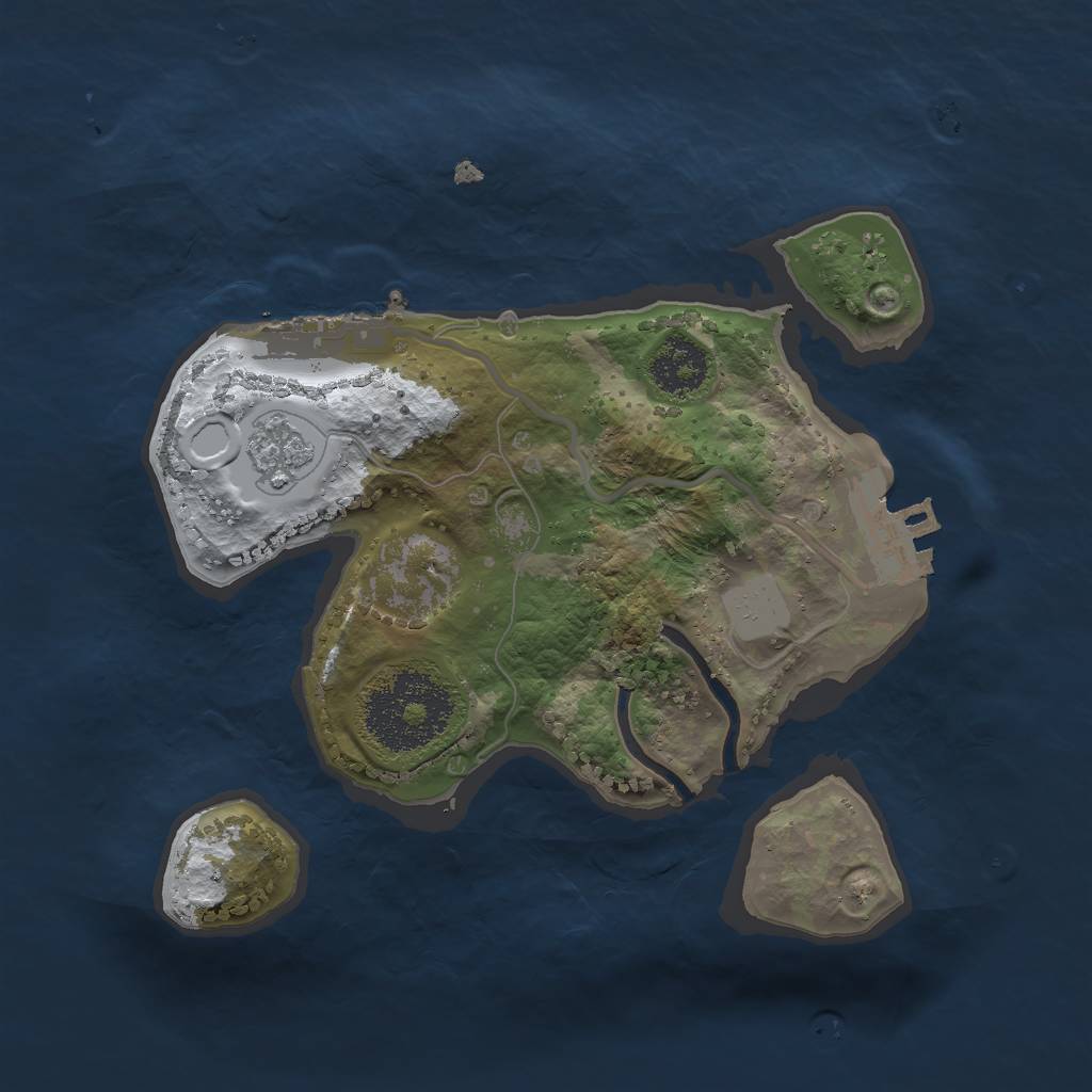 Rust Map: Procedural Map, Size: 2000, Seed: 12955, 8 Monuments