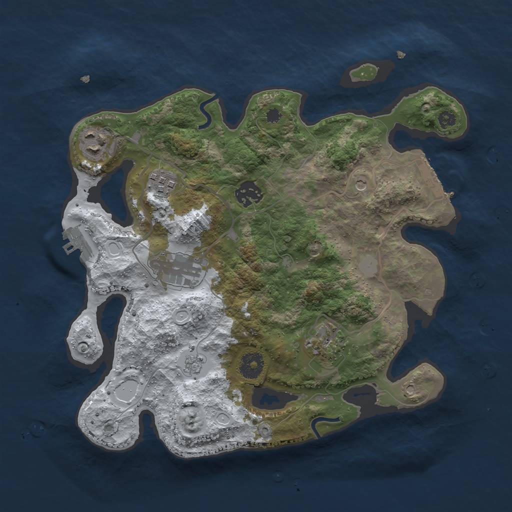 Rust Map: Procedural Map, Size: 3000, Seed: 89582198, 14 Monuments