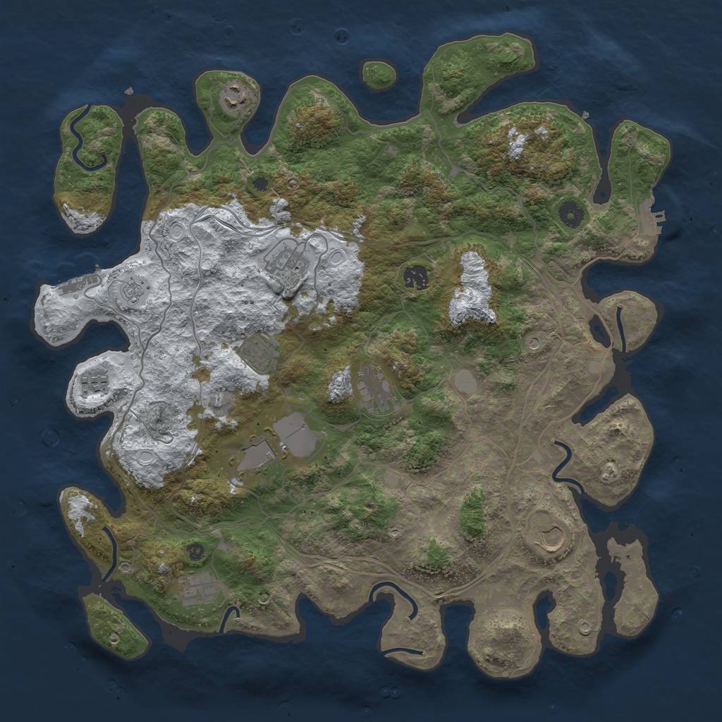 Rust Map: Procedural Map, Size: 4250, Seed: 14810843, 18 Monuments