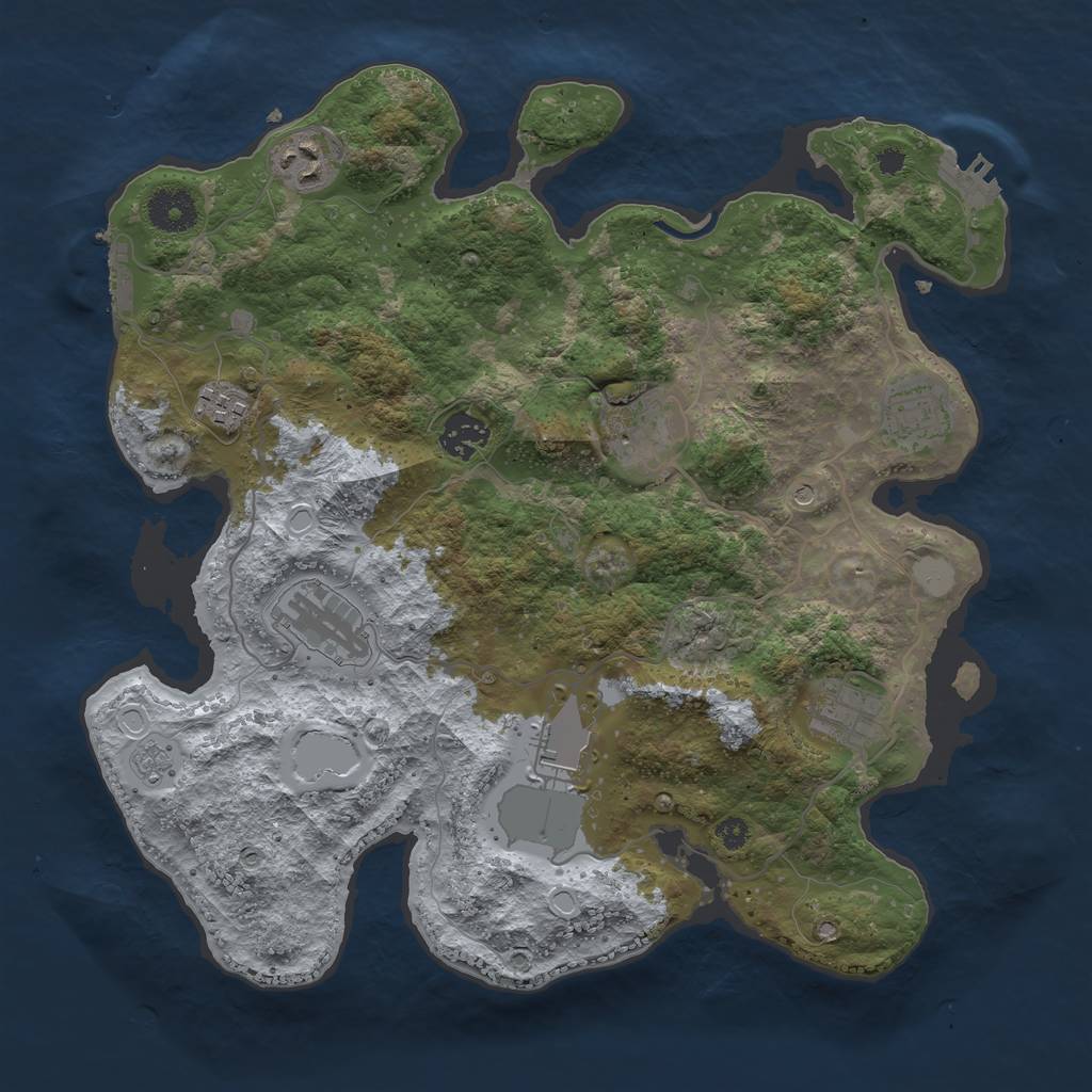 Rust Map: Procedural Map, Size: 3500, Seed: 499830, 15 Monuments