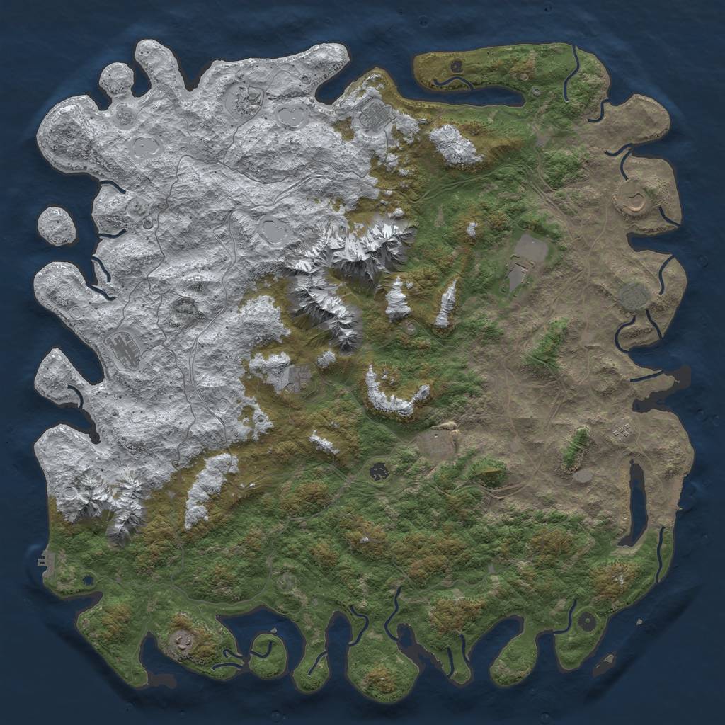 Rust Map: Procedural Map, Size: 6000, Seed: 335656, 20 Monuments