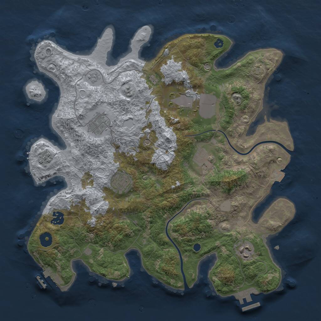 Rust Map: Procedural Map, Size: 3500, Seed: 772022, 13 Monuments