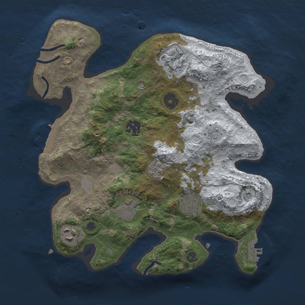 Rust Map: Procedural Map, Size: 3000, Seed: 20646, 15 Monuments