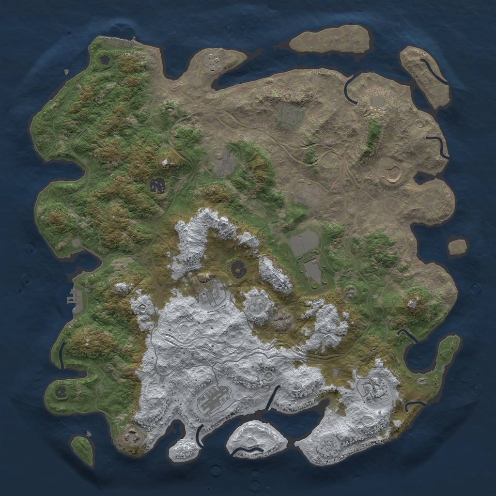 Rust Map: Procedural Map, Size: 4500, Seed: 10904, 20 Monuments