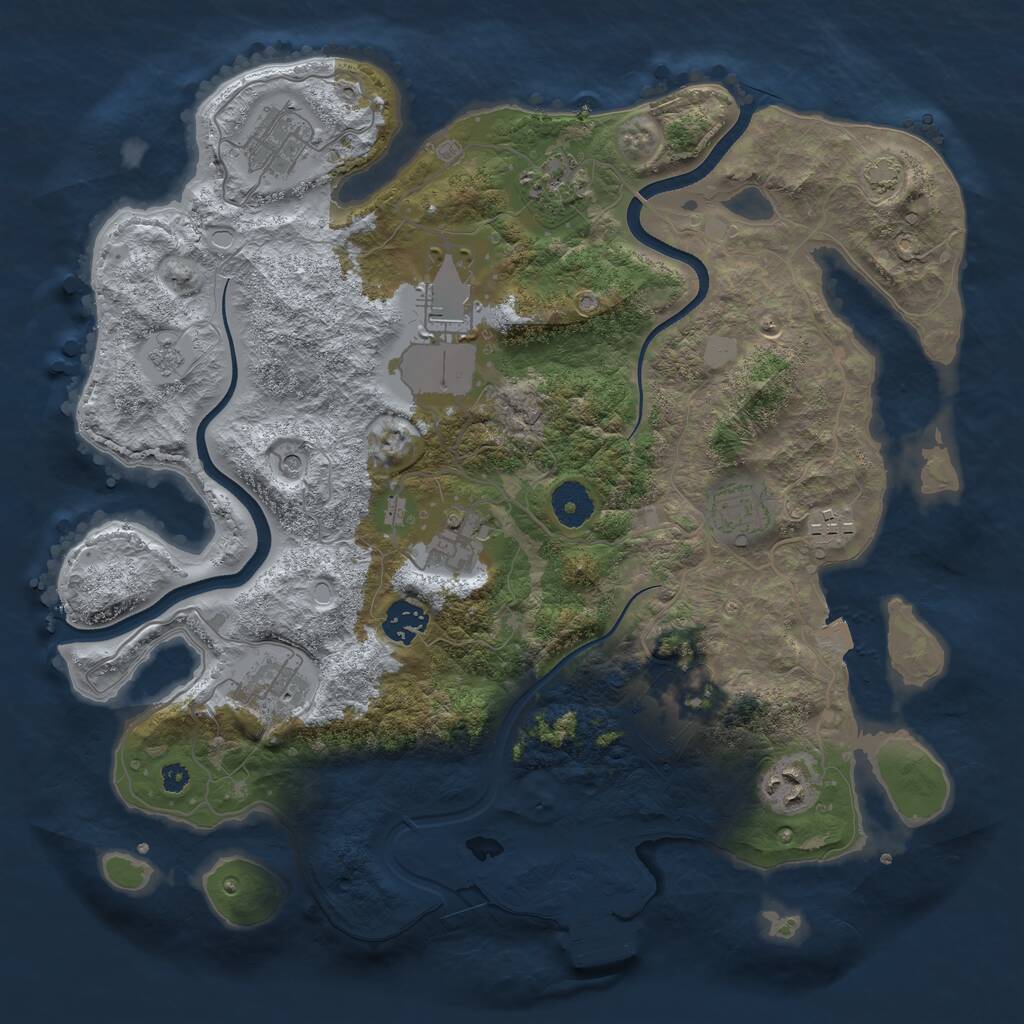 Rust Map: Procedural Map, Size: 3600, Seed: 477677183, 15 Monuments