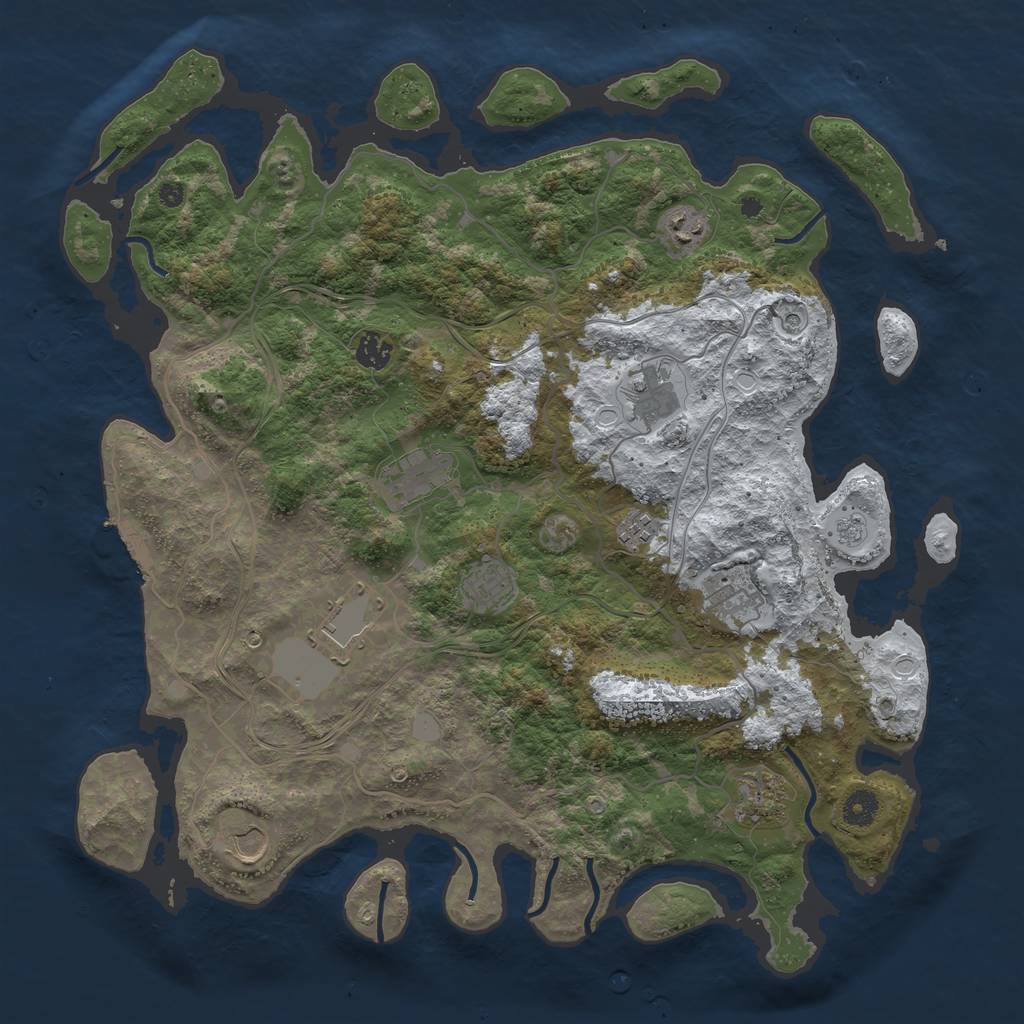 Rust Map: Procedural Map, Size: 4250, Seed: 1375, 18 Monuments