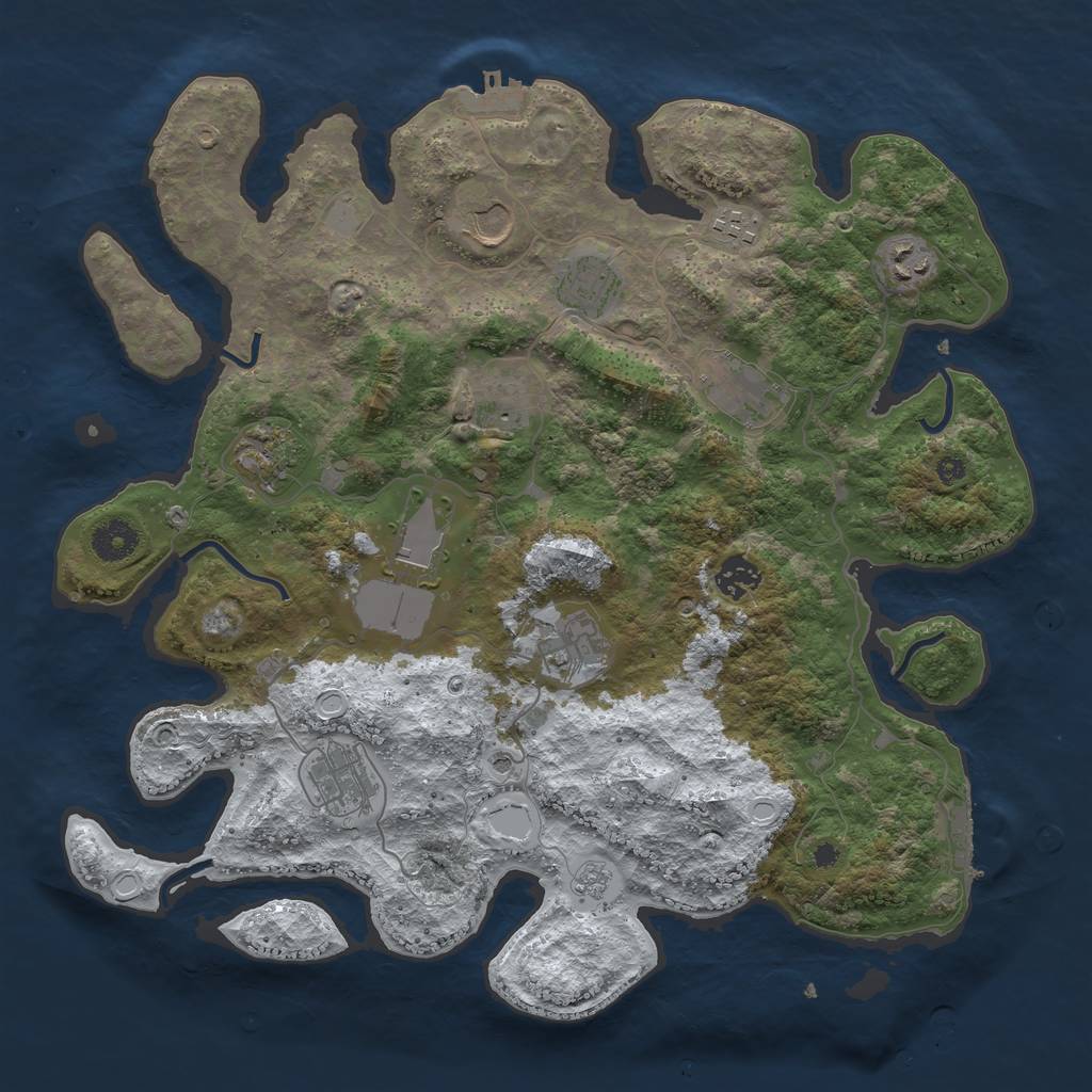Rust Map: Procedural Map, Size: 3800, Seed: 193474078, 20 Monuments