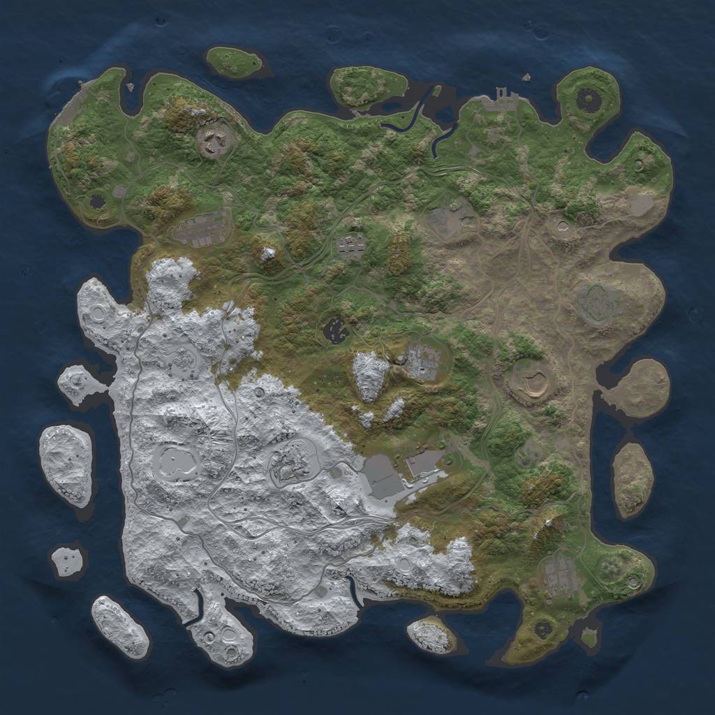 Rust Map: Procedural Map, Size: 4250, Seed: 2434, 20 Monuments