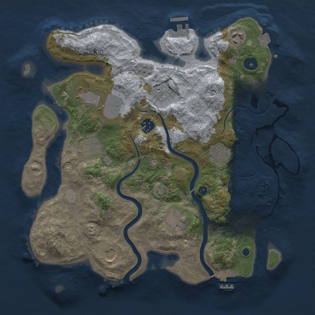Rust Map: Procedural Map, Size: 3500, Seed: 126486, 15 Monuments