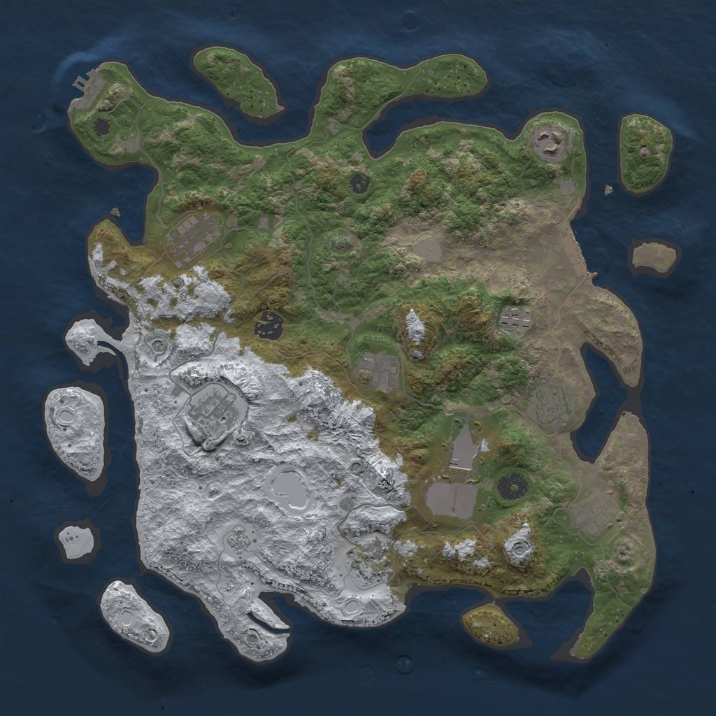 Rust Map: Procedural Map, Size: 3750, Seed: 2434, 19 Monuments