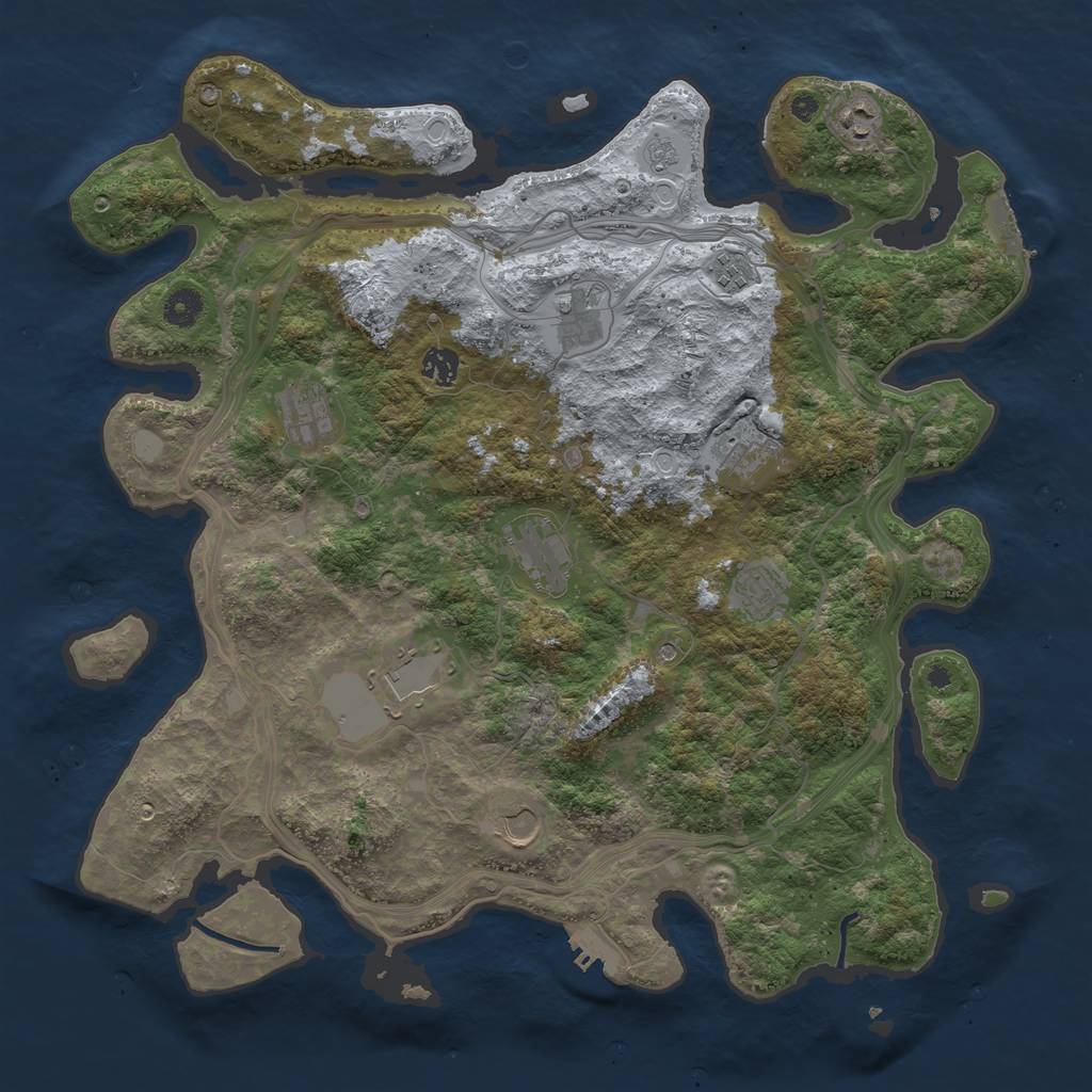 Rust Map: Procedural Map, Size: 4250, Seed: 284116027, 19 Monuments