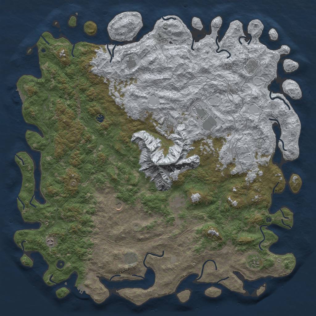 Rust Map: Procedural Map, Size: 6000, Seed: 226457, 20 Monuments