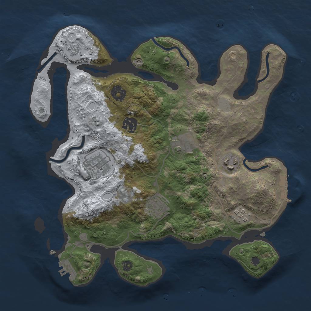 Rust Map: Procedural Map, Size: 3000, Seed: 453326111, 14 Monuments