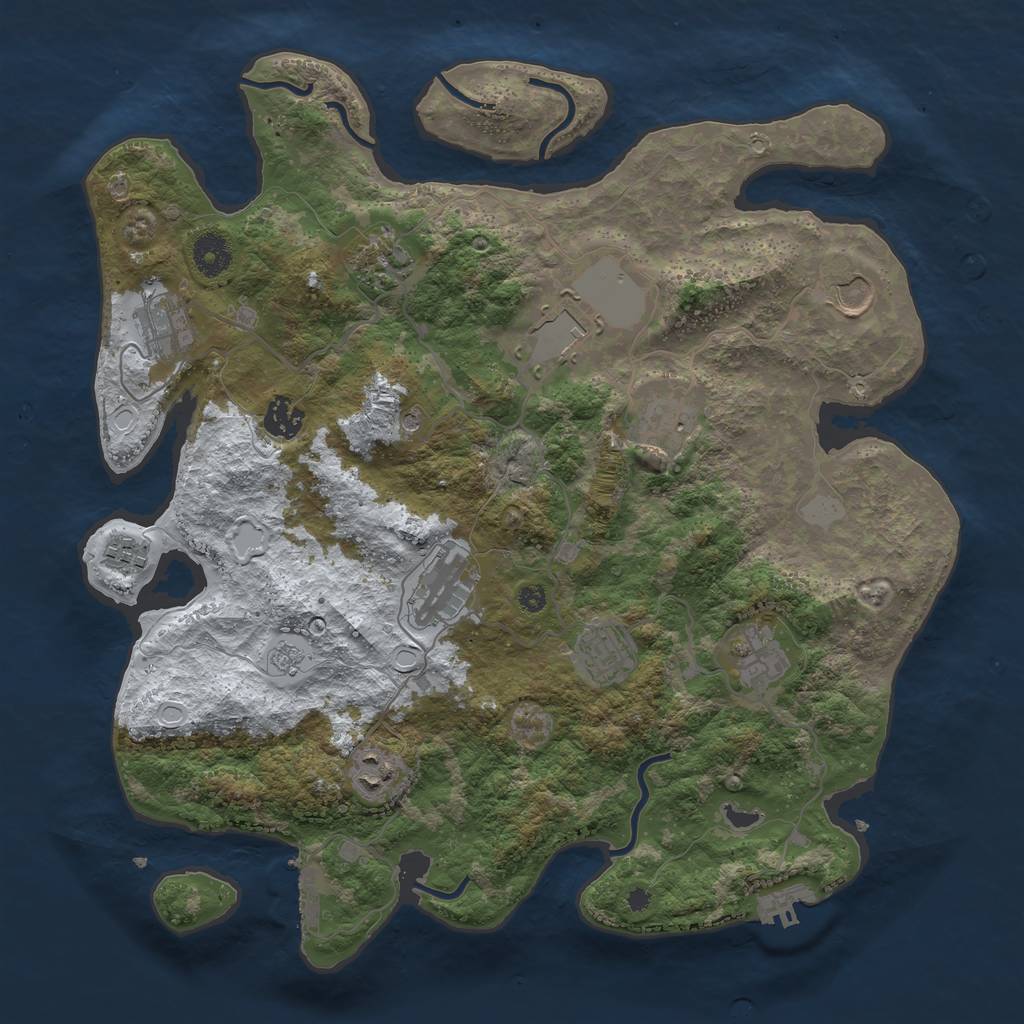 Rust Map: Procedural Map, Size: 3800, Seed: 93461, 20 Monuments