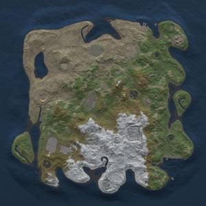 Thumbnail Rust Map: Procedural Map, Size: 3700, Seed: 2215412, 19 Monuments