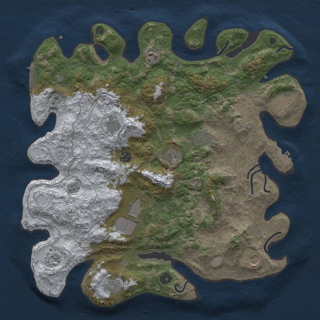 Rust Map: Procedural Map, Size: 4250, Seed: 104919199, 20 Monuments