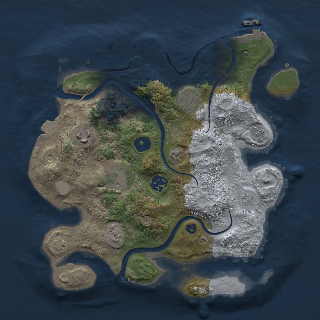 Rust Map: Procedural Map, Size: 3000, Seed: 839101342, 11 Monuments