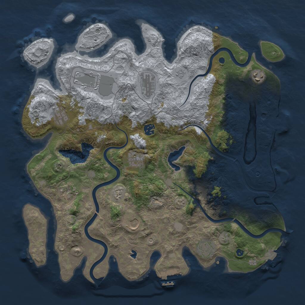 Rust Map: Procedural Map, Size: 4050, Seed: 1715330369, 16 Monuments