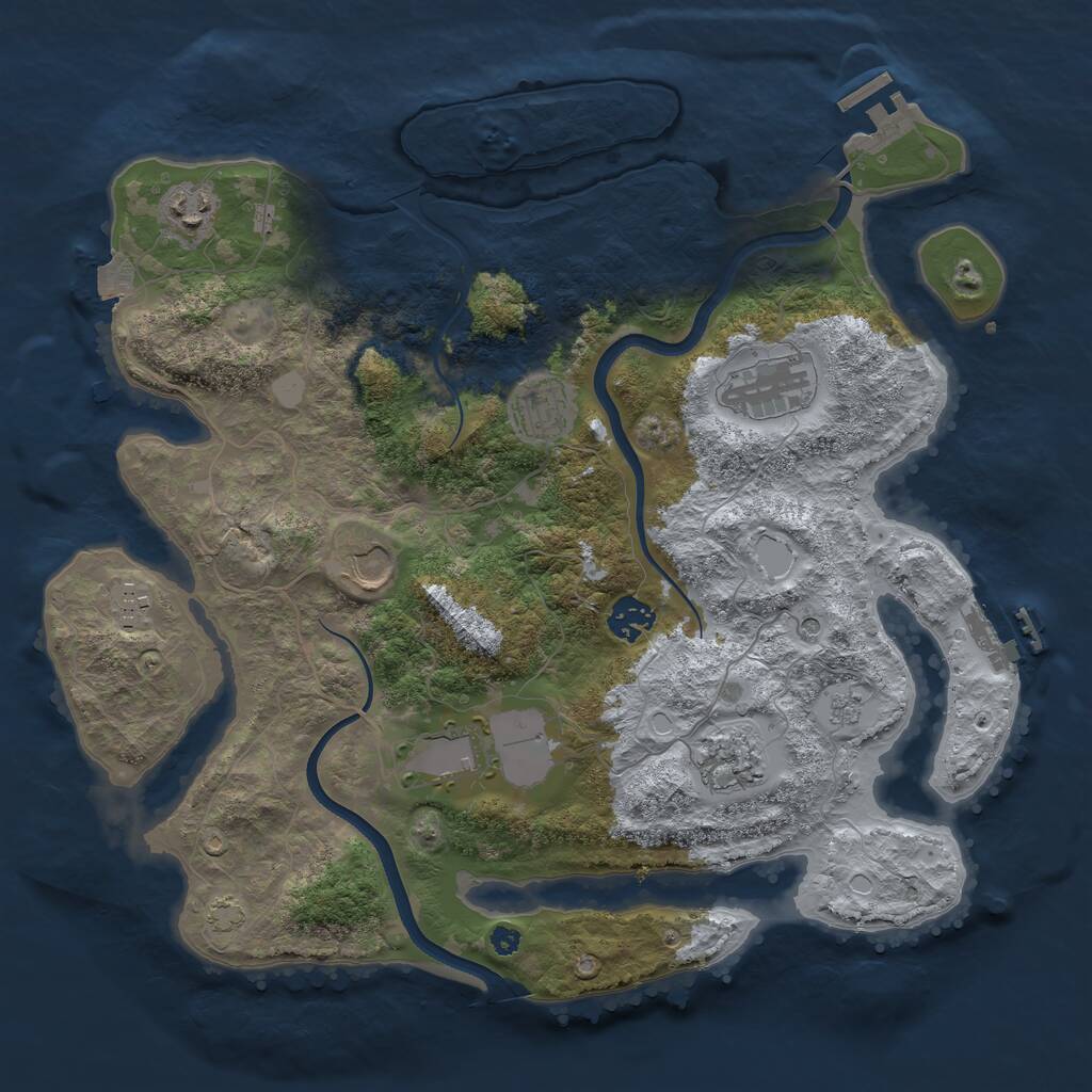 Rust Map: Procedural Map, Size: 3700, Seed: 1563188582, 14 Monuments