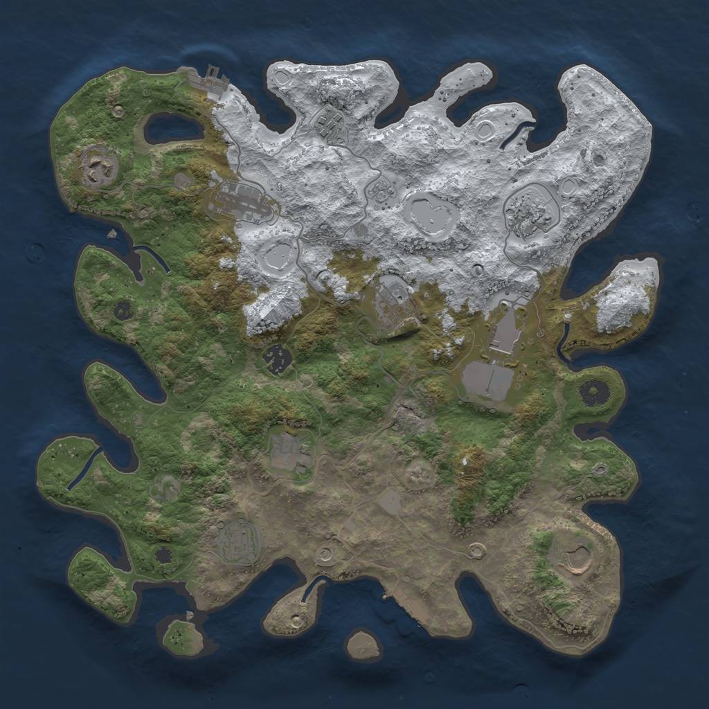 Rust Map: Procedural Map, Size: 3750, Seed: 5335719, 19 Monuments