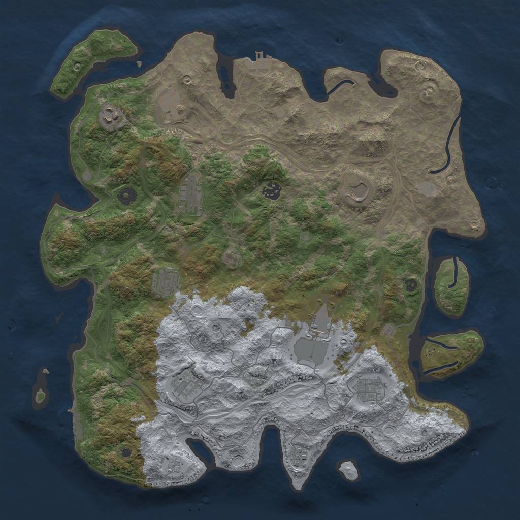 Rust Map: Procedural Map, Size: 4250, Seed: 1210713565, 19 Monuments