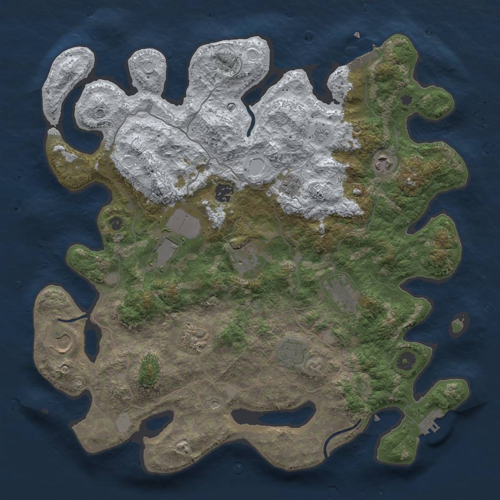 Rust Map: Procedural Map, Size: 4000, Seed: 1965364146, 18 Monuments