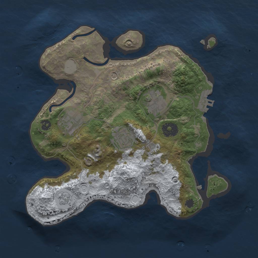 Rust Map: Procedural Map, Size: 2500, Seed: 135081349, 11 Monuments