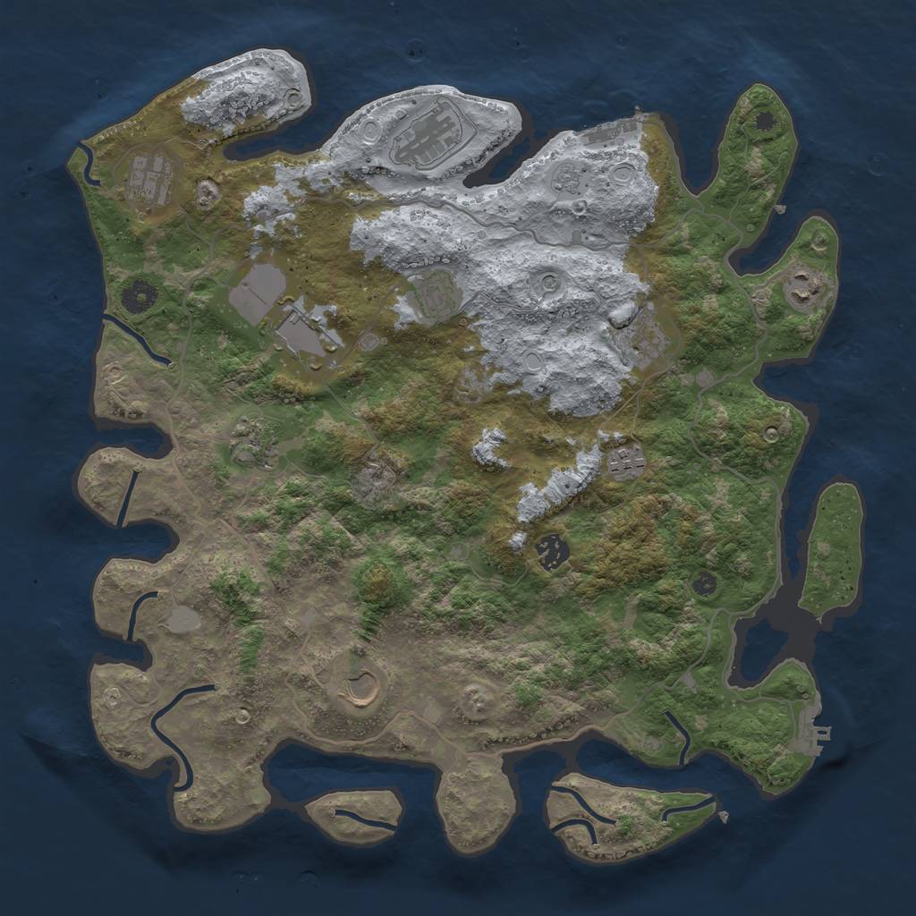 Rust Map: Procedural Map, Size: 4000, Seed: 260676254, 19 Monuments