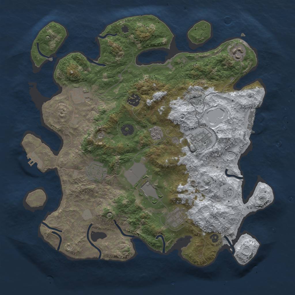 Rust Map: Procedural Map, Size: 3500, Seed: 19133, 17 Monuments