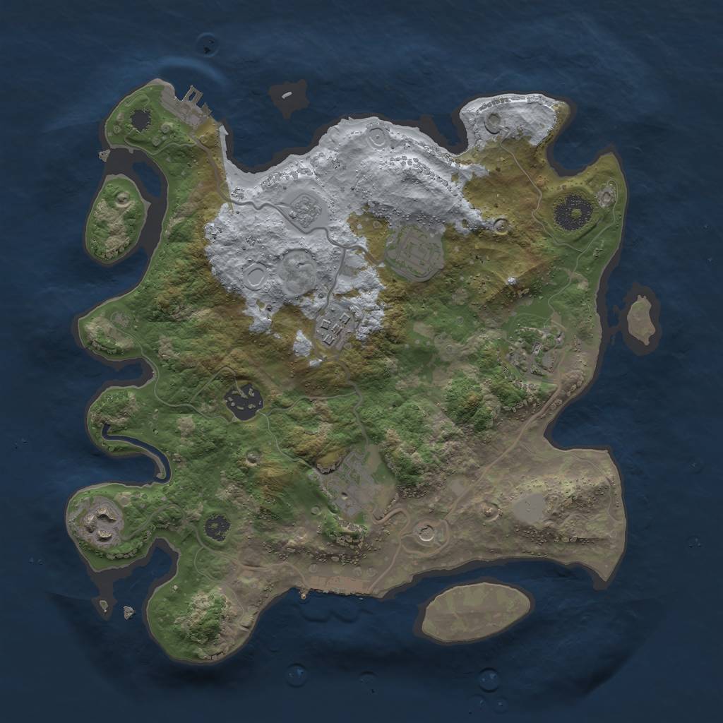 Rust Map: Procedural Map, Size: 3000, Seed: 107594787, 15 Monuments