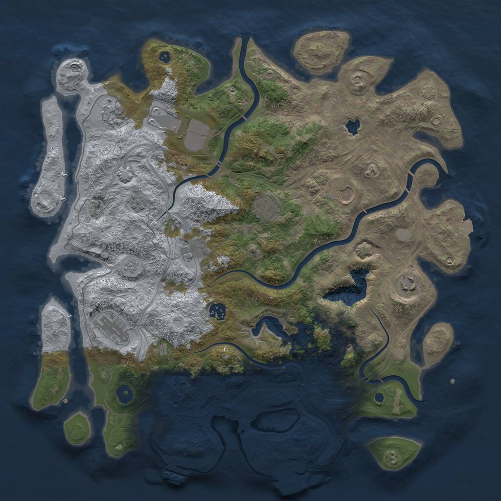 Rust Map: Procedural Map, Size: 4300, Seed: 48000, 15 Monuments
