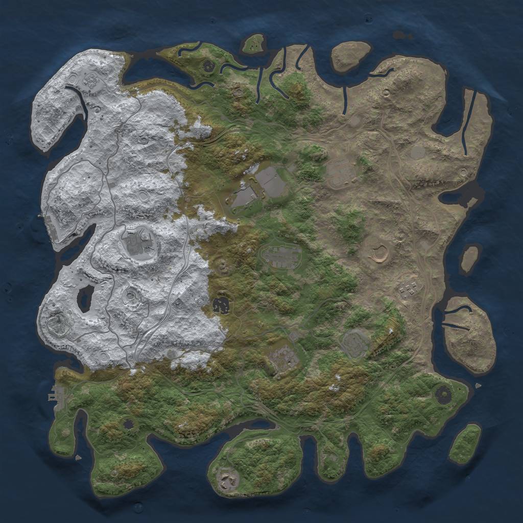 Rust Map: Procedural Map, Size: 4500, Seed: 1839880807, 19 Monuments