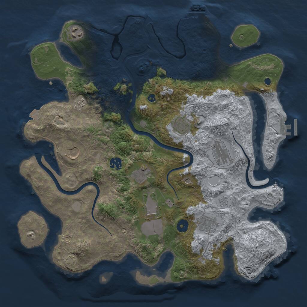 Rust Map: Procedural Map, Size: 3750, Seed: 2115034813, 15 Monuments