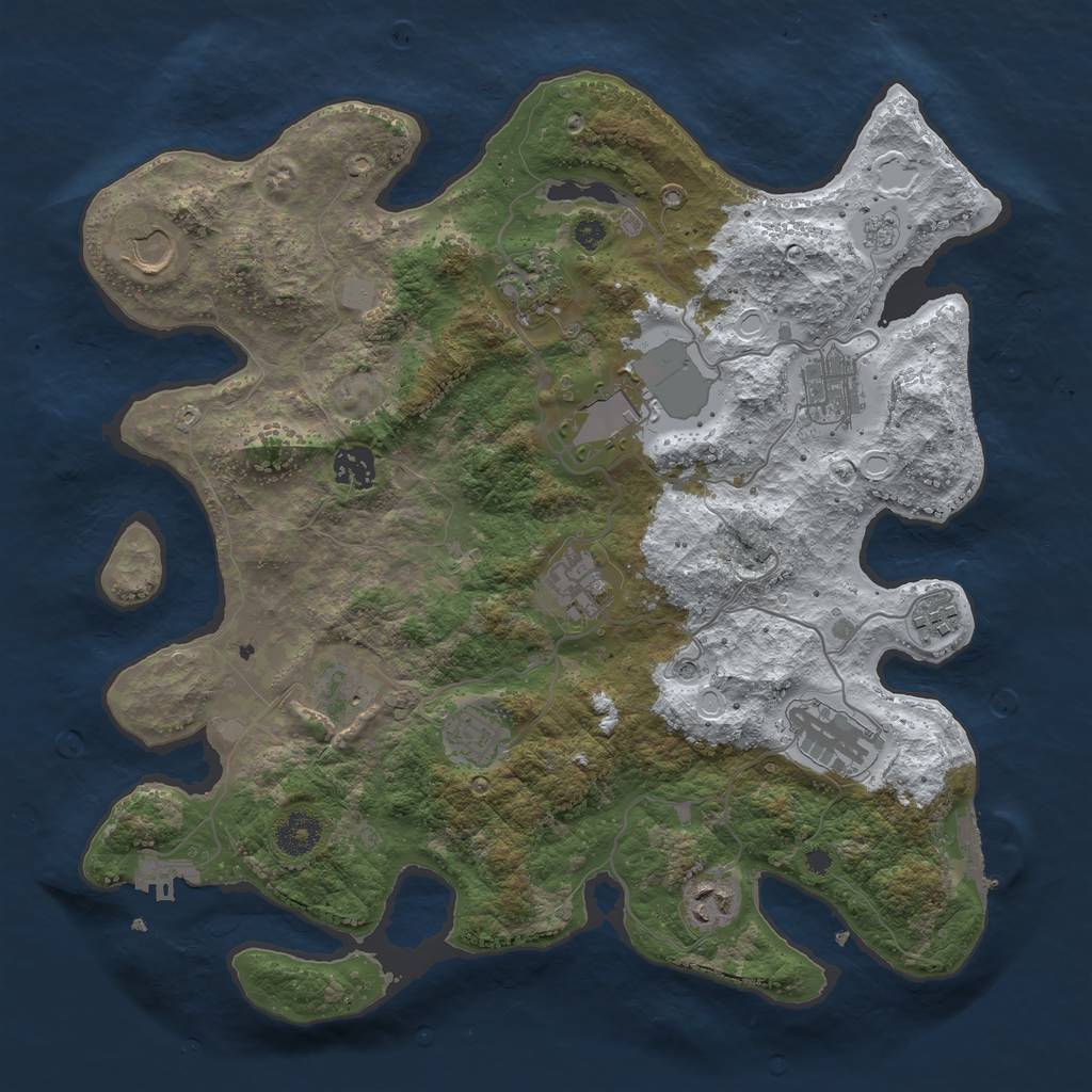 Rust Map: Procedural Map, Size: 3700, Seed: 1997014348, 20 Monuments