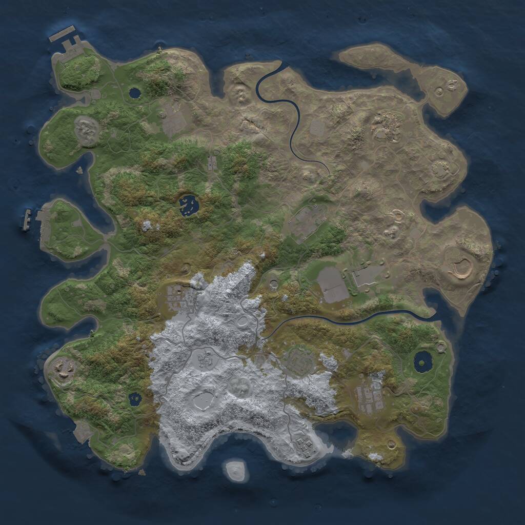 Rust Map: Procedural Map, Size: 3850, Seed: 636537470, 17 Monuments
