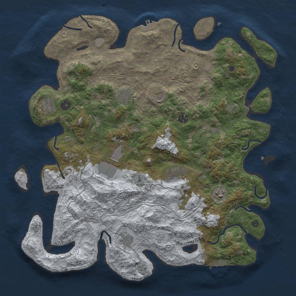 Rust Map: Procedural Map, Size: 4300, Seed: 159874, 18 Monuments