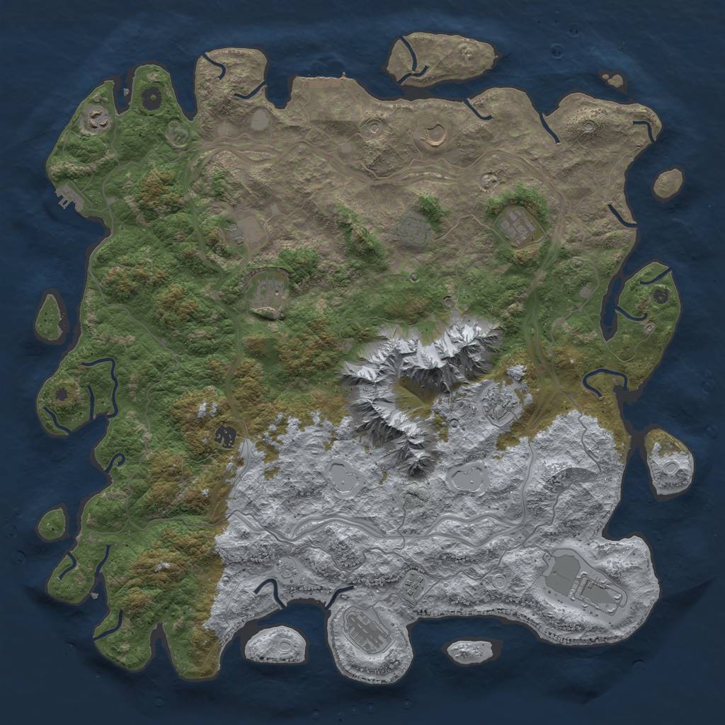 Rust Map: Procedural Map, Size: 5000, Seed: 134679852, 20 Monuments