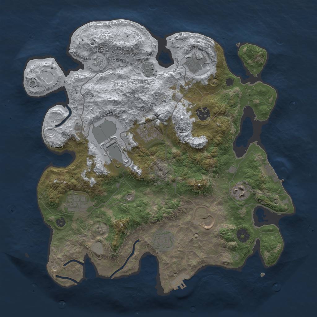 Rust Map: Procedural Map, Size: 3500, Seed: 13112, 18 Monuments