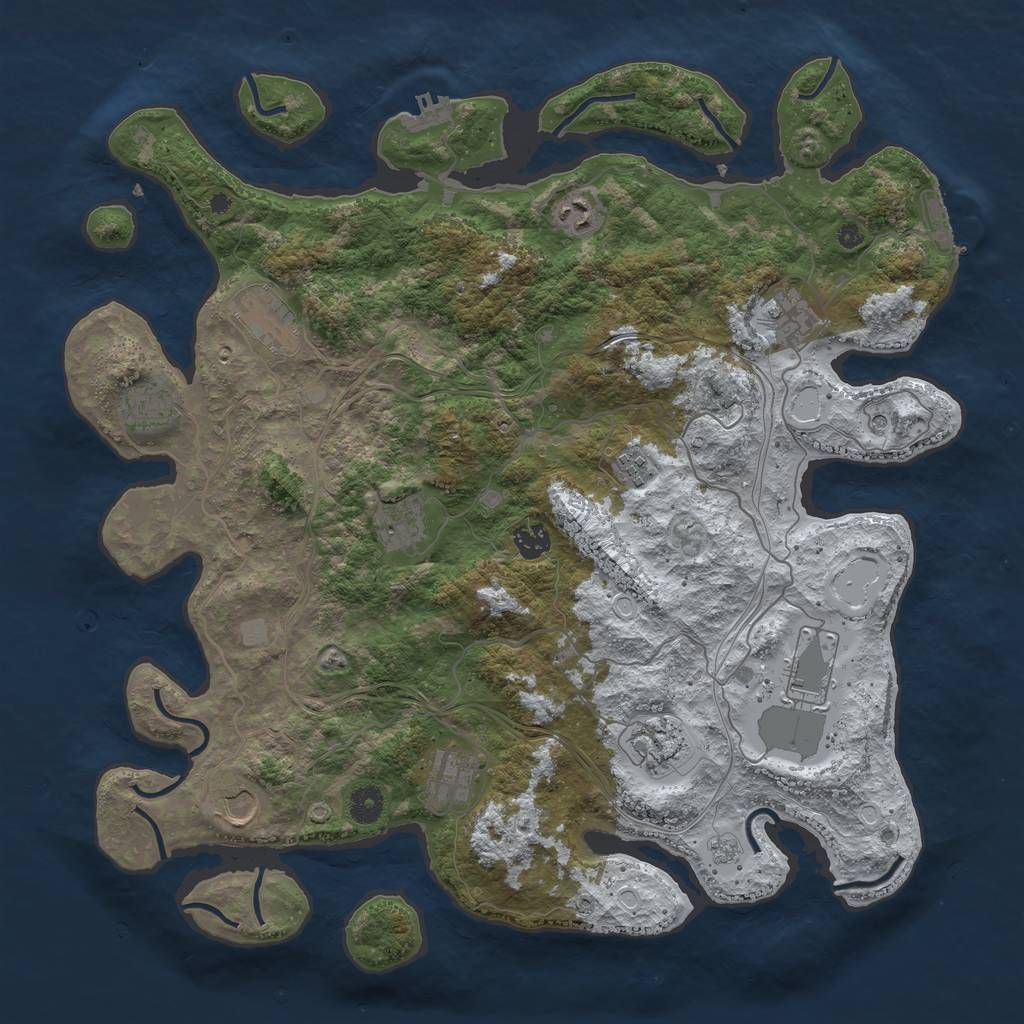 Rust Map: Procedural Map, Size: 4250, Seed: 979355736, 20 Monuments