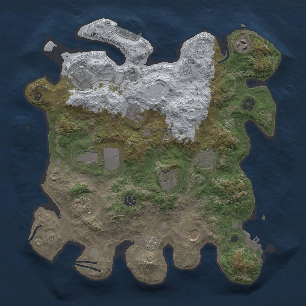 Rust Map: Procedural Map, Size: 3600, Seed: 60389, 19 Monuments