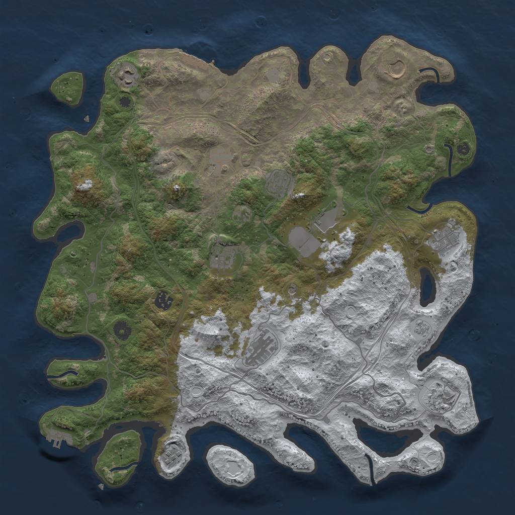 Rust Map: Procedural Map, Size: 4250, Seed: 804125240, 20 Monuments