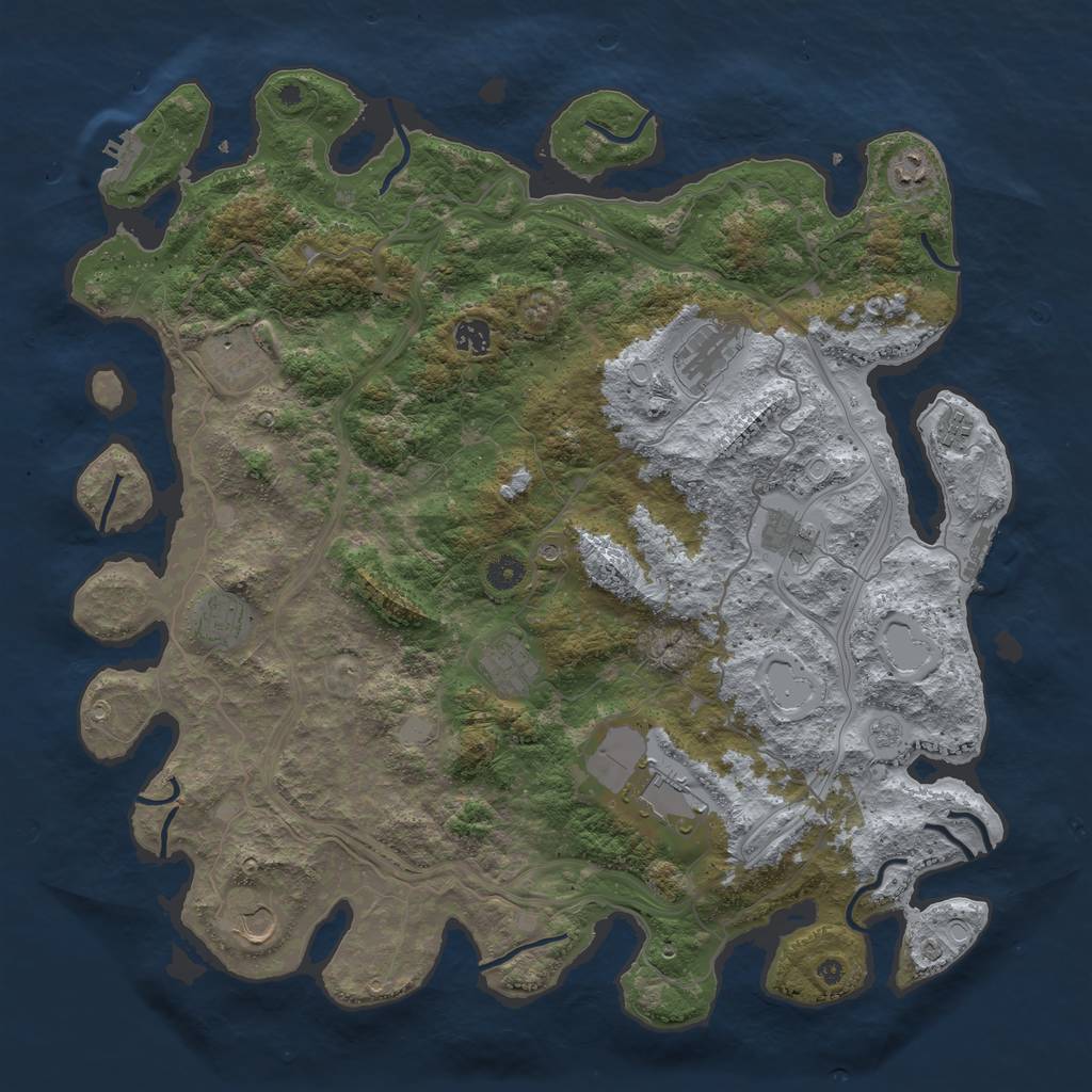 Rust Map: Procedural Map, Size: 4500, Seed: 927, 19 Monuments