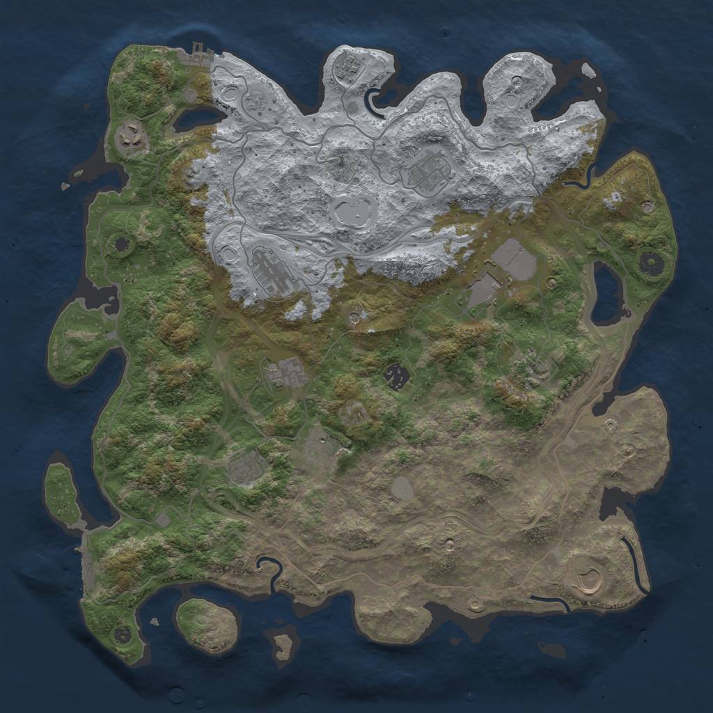 Rust Map: Procedural Map, Size: 4250, Seed: 787510503, 20 Monuments