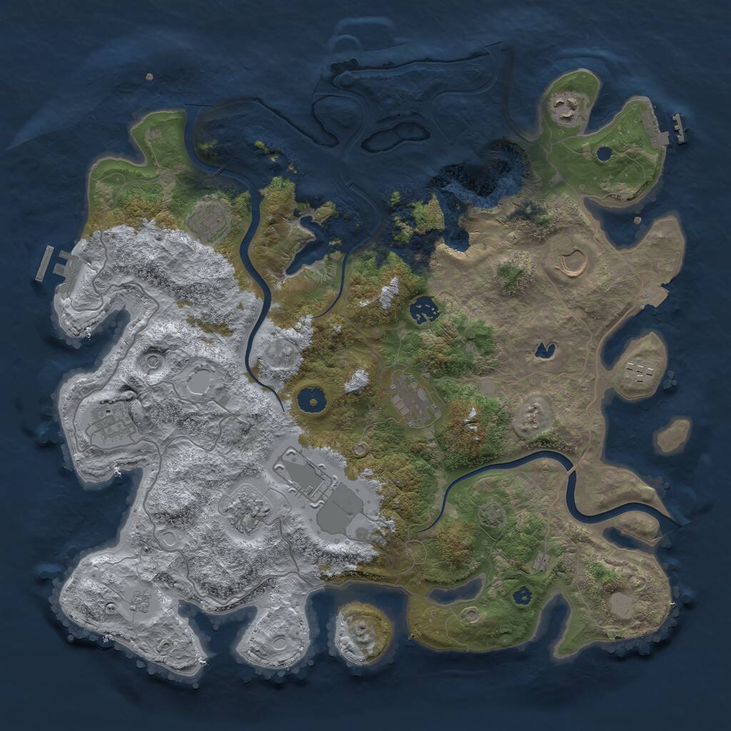 Rust Map: Procedural Map, Size: 4000, Seed: 18912, 15 Monuments