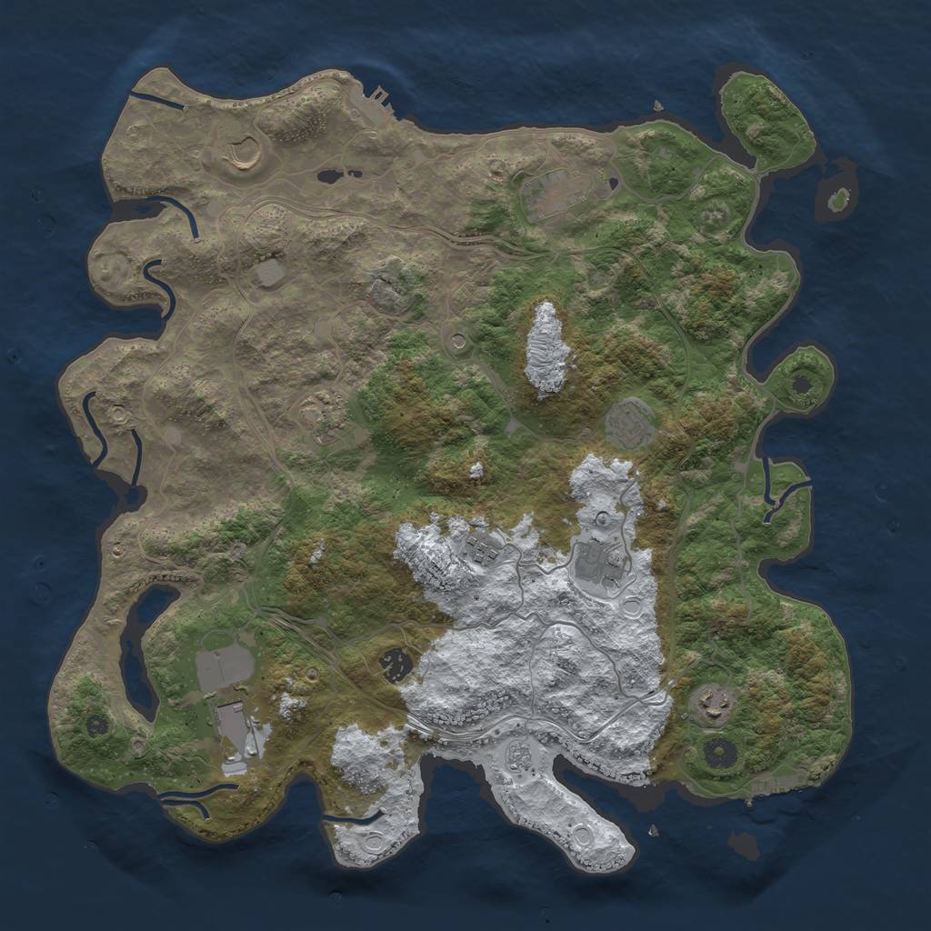 Rust Map: Procedural Map, Size: 4250, Seed: 7110492, 18 Monuments
