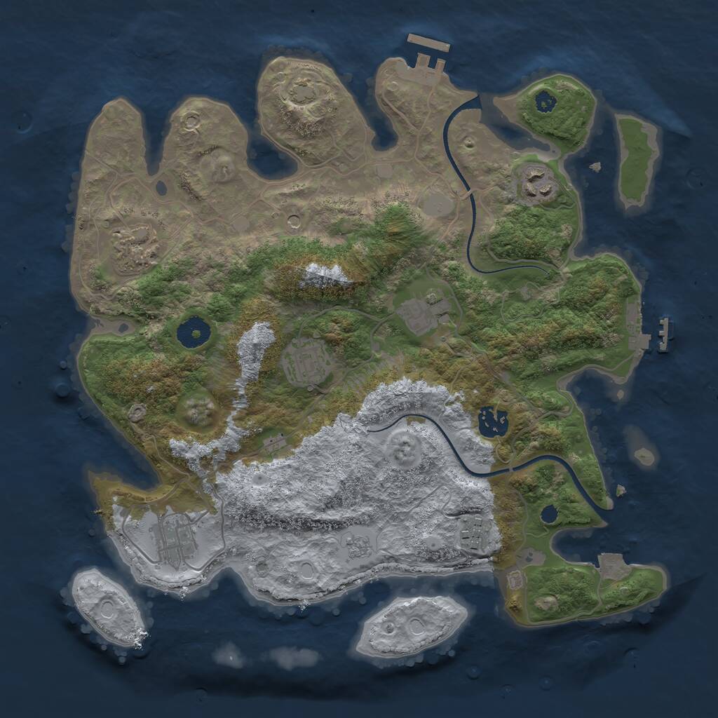Rust Map: Procedural Map, Size: 3400, Seed: 1371913507, 13 Monuments